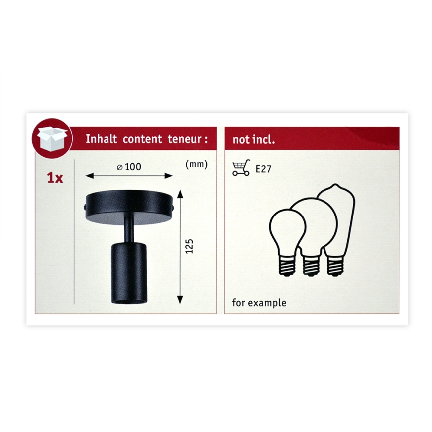 Paulmann 79760 - Takbelysning HALDOR 1xE27/20W/230V