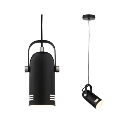 Paulmann 79766 - LED 1xE27/8W Pendellampa med vajer LAVEA 230V svart