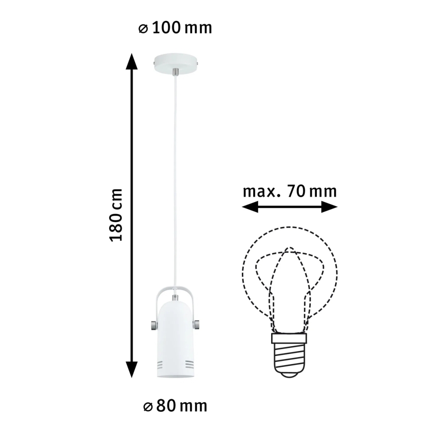 Paulmann 79767 - LED RGBW 1xE27/12W LAVEA pendel med vajer 230V vit