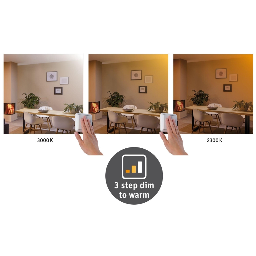 Paulmann 79799 - LED/19W Taklampa CARPO 230V 2300/2500/3000K