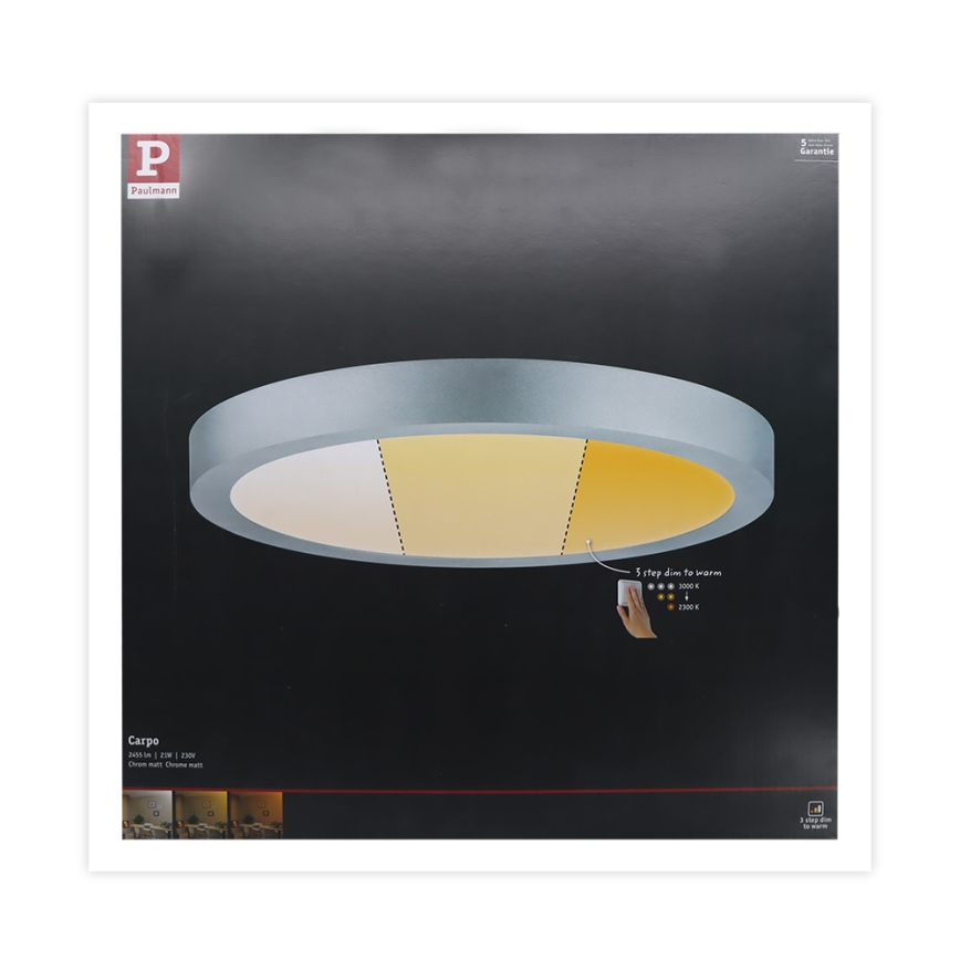 Paulmann 79802 - LED/21W Taklampa CARPO 230V 2300/2500/3000K