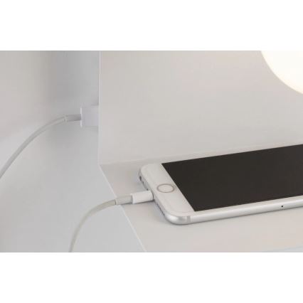 Paulmann 79812 - 1xE27/40W Vägglampa med hylla och USB-port CALVANI 230V vit