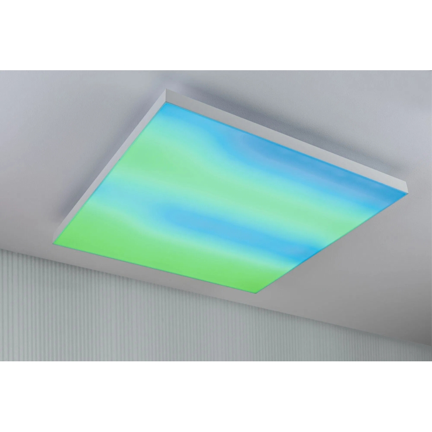 Paulmann 79910 - LED/31W RGBW Dimbart takarmatur LORIA 230V 3000–6500K 59,5x59,5 cm vit + fjärrkontroll