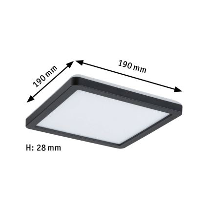 Paulmann 79920 - LED/11,2W dimbar panel ATRIA 230V 3000K 19x19 cm svart
