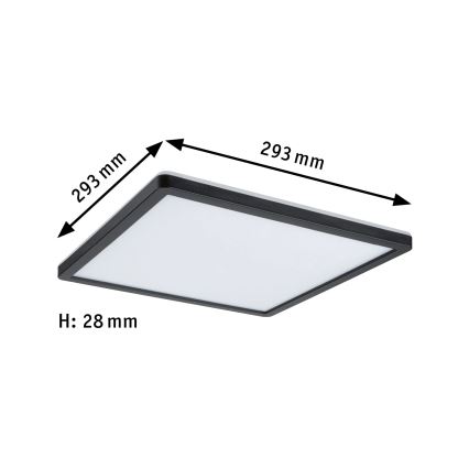 Paulmann 79921 - LED/16W Dimmbar panel ATRIA 230V 3000K 29,3x29,3 cm svart