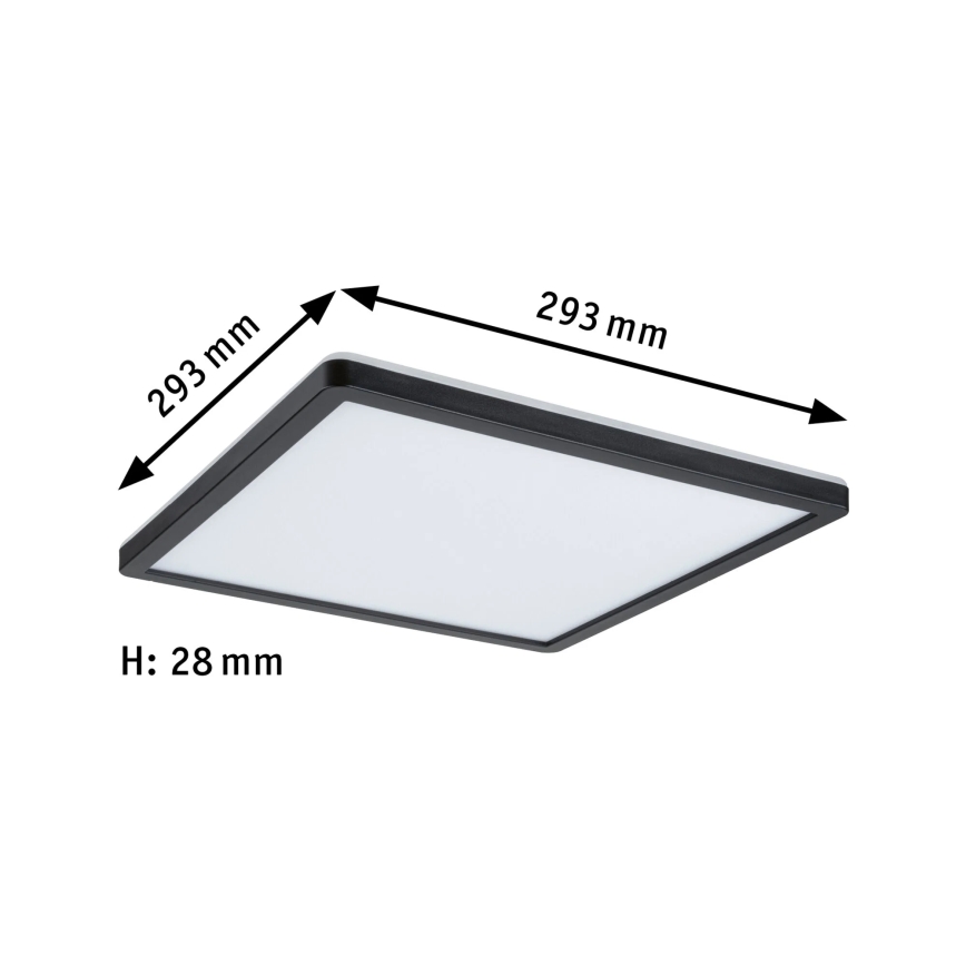 Paulmann 79921 - LED/16W Dimmbar panel ATRIA 230V 3000K 29,3x29,3 cm svart