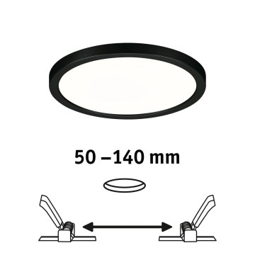 Paulmann 79965 - LED/13W IP44 Dimbar infälld badrumsdownlight AREO 230V Ø 17,5 cm svart