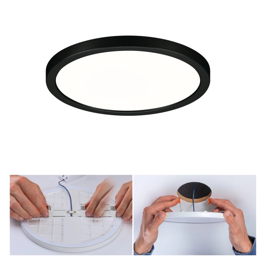 Paulmann 79965 - LED/13W IP44 Dimbar infälld badrumsdownlight AREO 230V Ø 17,5 cm svart