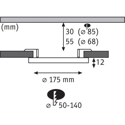Paulmann 79965 - LED/13W IP44 Dimbar infälld badrumsdownlight AREO 230V Ø 17,5 cm svart