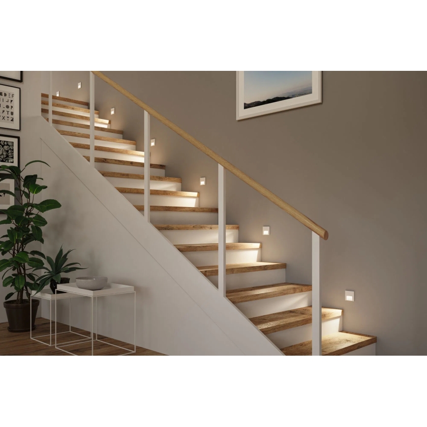 Paulmann 80002 - LED/1W Trappbelysning med sensor TSARO 230V Bly/vit