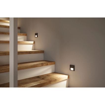 Paulmann 80004 - LED/1W Trappbelysning med sensor TSARO 230V Ledning/svart