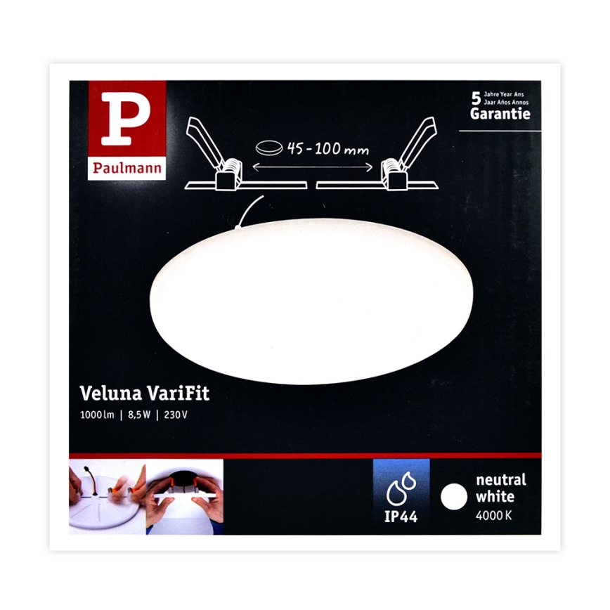 Paulmann 92391 - LED/8,5W IP44 infälld Badrumbelysning VARIFIT 230V