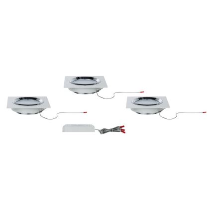 Paulmann 92695 - SET 3xLED/8W Dimbara infällda spotlights DICE 230V