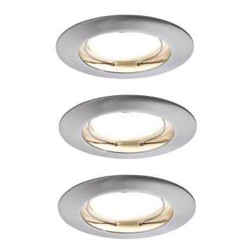 Paulmann 92827 - SET 3xLED/7W IP44 Dimbart badrumsinfällt takarmatur COIN 230V