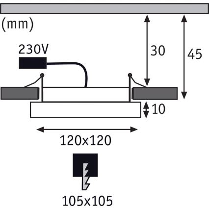 Paulmann 92940 - LED/6,5W IP44 Dimmbar infälld takarmatur för badrum AREO 230V 12x12 cm mattkrom