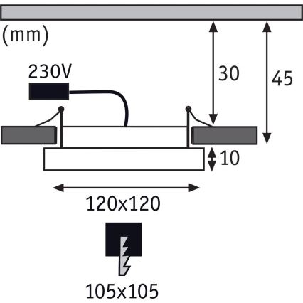Paulmann 92950 - LED/7,5W IP23 Badrumsinfälld takarmatur AREO 230V 12x12 cm vit
