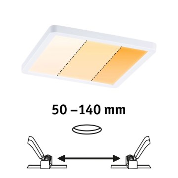 Paulmann 92993 - LED/13W IP44 infälld badrumsarmatur AREO 230V 2000/3000/4000K 17,5x17,5 cm vit