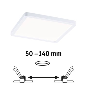 Paulmann 93059 - LED/13W IP44 Dimmbar badrumsinfälld takarmatur AREO 230V 17,5x17,5 cm vit