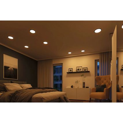 Paulmann 93102 - LED/16W IP44 Dimbart infällt badrumsarmatur AREO 230V 2000/3000/4000K Ø 23 cm svart