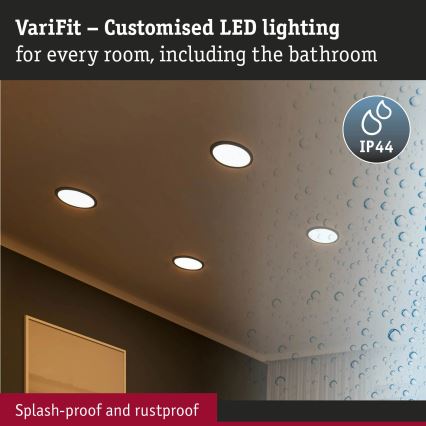 Paulmann 93102 - LED/16W IP44 Dimbart infällt badrumsarmatur AREO 230V 2000/3000/4000K Ø 23 cm svart
