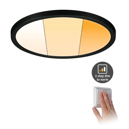 Paulmann 93102 - LED/16W IP44 Dimbart infällt badrumsarmatur AREO 230V 2000/3000/4000K Ø 23 cm svart