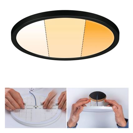 Paulmann 93102 - LED/16W IP44 Dimbart infällt badrumsarmatur AREO 230V 2000/3000/4000K Ø 23 cm svart