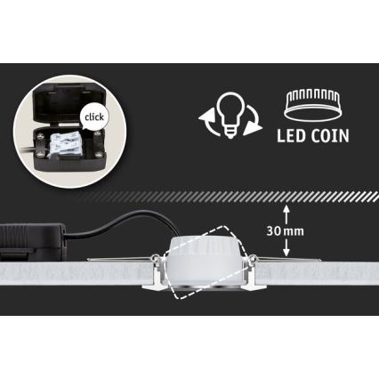 Paulmann 93483 - SET 3xLED/6,5W IP23 Dimbart badrumsinfällt takarmatur NOVA 230V