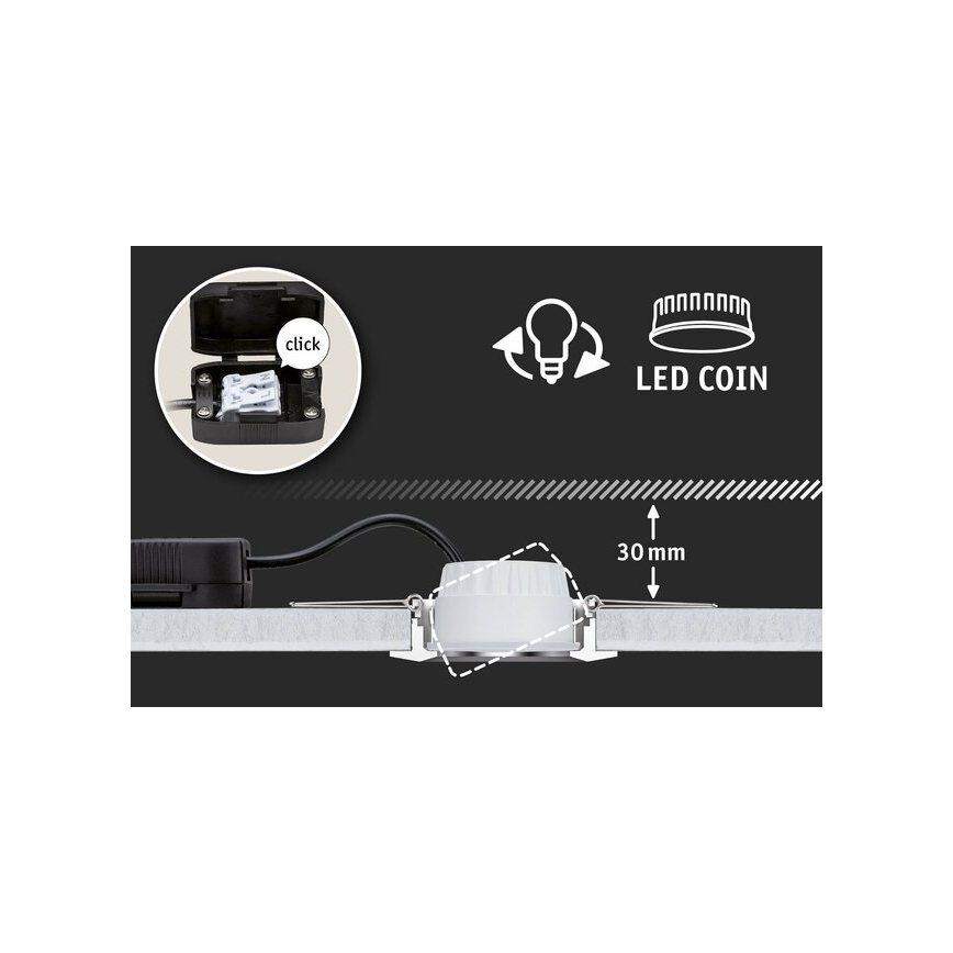 Paulmann 93483 - SET 3xLED/6,5W IP23 Dimbart badrumsinfällt takarmatur NOVA 230V