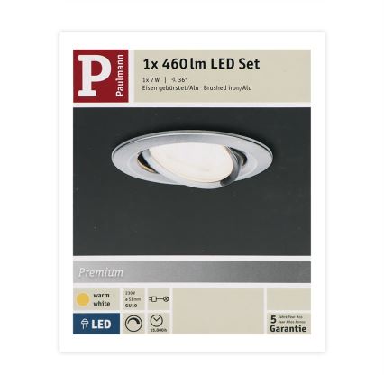 Paulmann 93603 - LED-GU10/7W IP23 Ljusreglerad hängande badrumslampa NOVA 230V