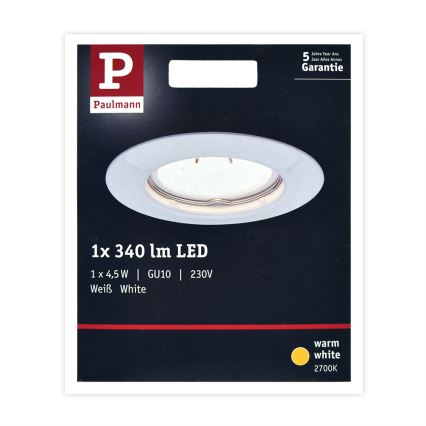 Paulmann 93658 - LED-GU10/4,5W Infälld Belysning 230V
