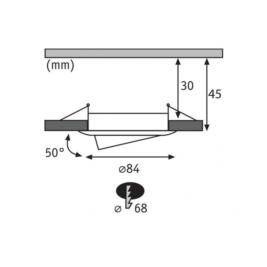 Paulmann 93898 - LED/6,8W IP23 Badrum infälld lampa  COIN 230V