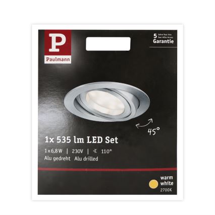 Paulmann 93983 - LED/6,8W IP23 Badrum infälld lampa  COIN 230V