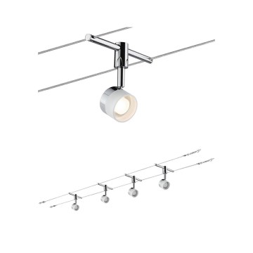 Paulmann 94080 - Set med 4xLED/4,8W Komplett vajersystem STAGE 230V blank krom
