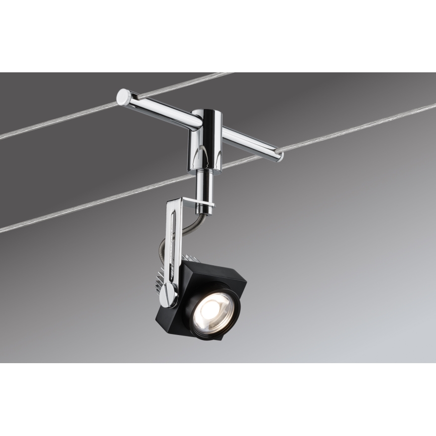 Paulmann 94081 - KIT 5xLED/5W Spotlight för system med snöre 230V svart