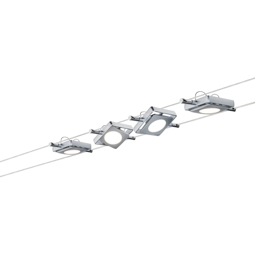 Paulmann 94107 - SET 4xLED/4,3W Komplett vajersystem MAC 230V mattkrom