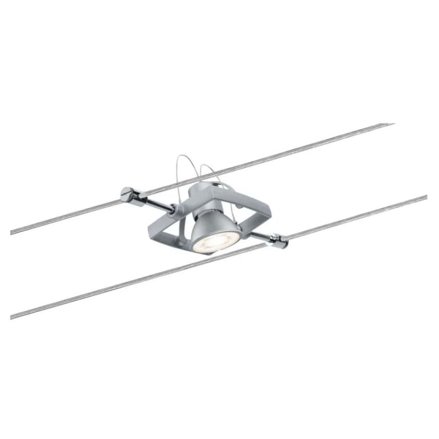 Paulmann 94133 - Sats med 5 x GU5,3/10W, komplett vajersystem MAC 230V i mattkrom