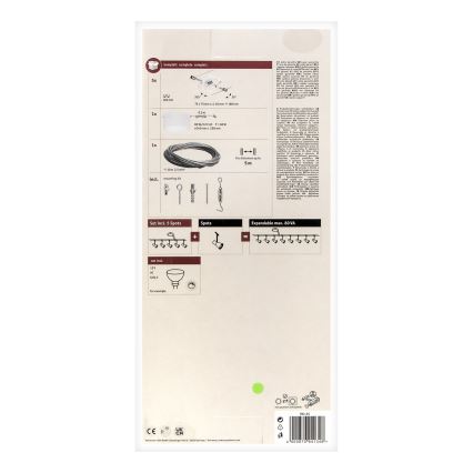 Paulmann 94134 - Set 5x GU5,3/10W Komplett vajersystem MAC 230V vit