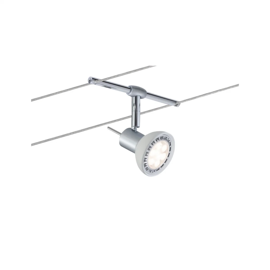 Paulmann 94136 - Komplett vajersystem SHEELA 230V, set med 5 st GU5,3/10W, polerad krom