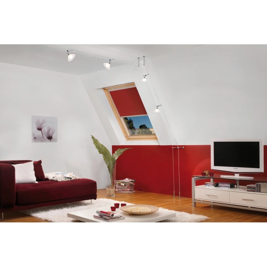 Paulmann 94138 - 1xGU4/10W Spotlampa för vajersystem COLMAR 12V vit/blank krom