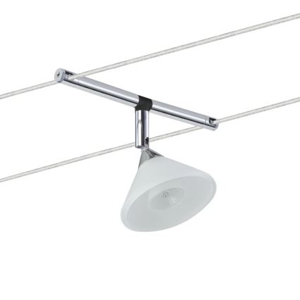 Paulmann 94138 - 1xGU4/10W Spotlampa för kabelsystem COLMAR 12V vit/blank krom