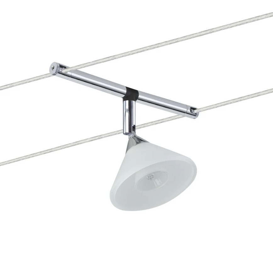 Paulmann 94138 - 1xGU4/10W Spotlampa för kabelsystem COLMAR 12V vit/blank krom