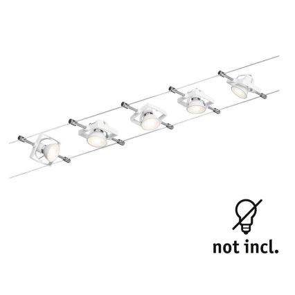 Paulmann 94149 - SET 5xGU5,3/10W Spotlights för kabelsystem TECH 230V vit