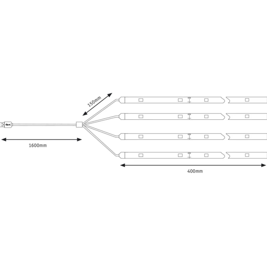 Paulmann 94208 - LED/1,8W Parasolbelysning 5V/USB 1,6m