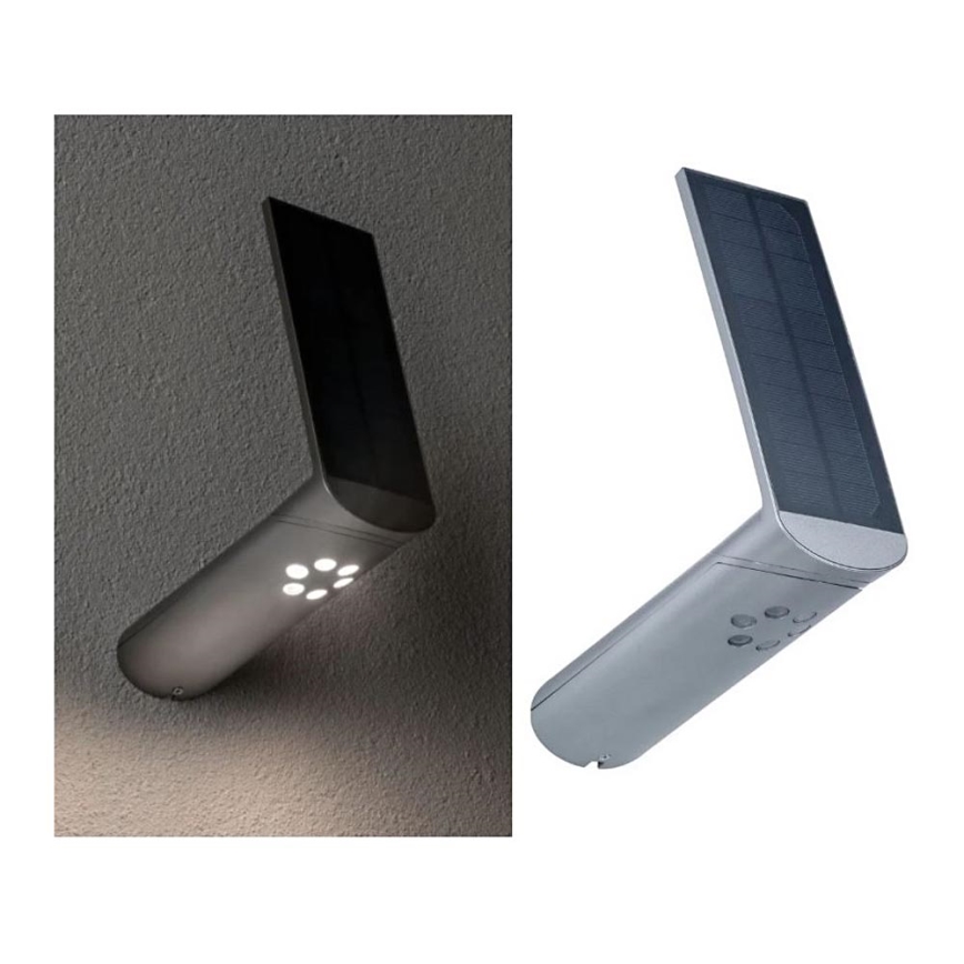 Paulmann 94261 - LED/1,2W IP44 Solcellsvägglampa med sensor ILIAS 3,7V 1800 mAh