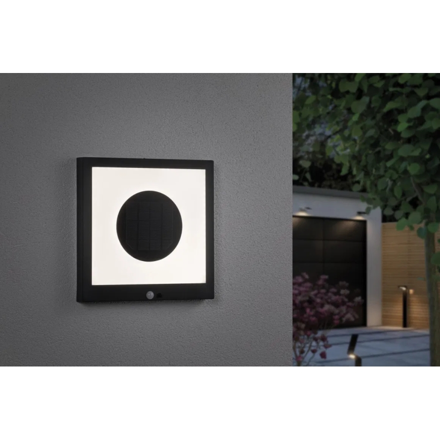 Paulmann 94263 - LED/1,2W IP44 Solcellsvägglampa med sensor TAIJA 3,7V 1800 mAh