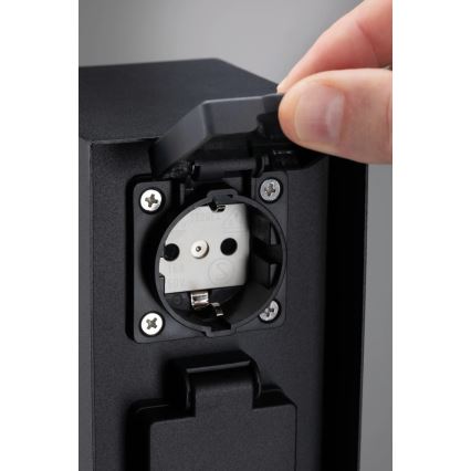 Paulmann 94313 - Utomhus eluttagstolpe RIO 4Z SCHUKO 230V IP44