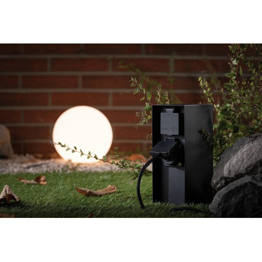 Paulmann 94314 - Utomhusuttagskolonn med timer 2Z SCHUKO