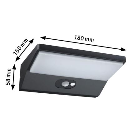 Paulmann 94333 - LED/7,4W IP44 Utomhus vägglampa med sensor HOUSE 230V