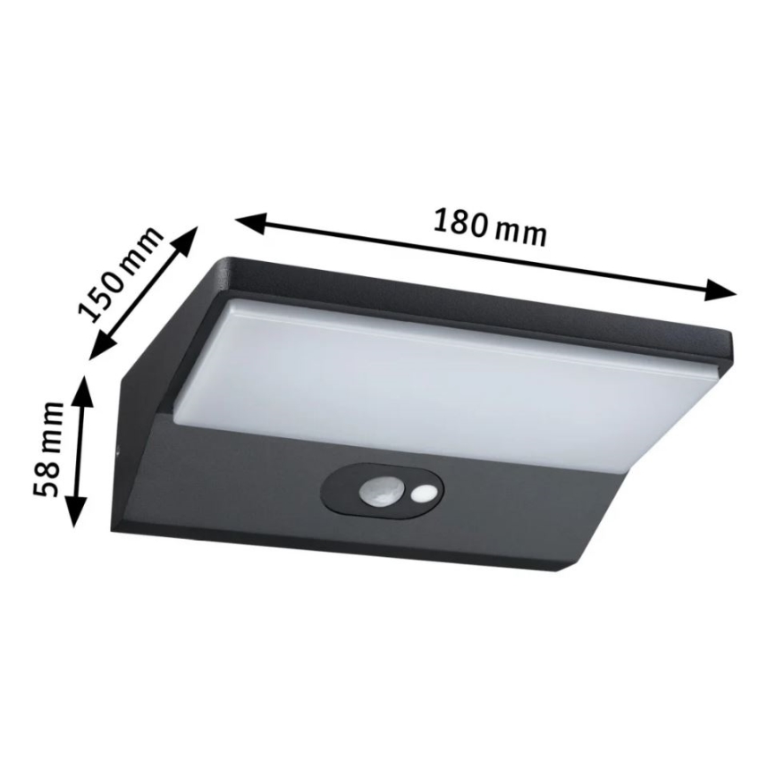 Paulmann 94333 - LED/7,4W IP44 Utomhus vägglampa med sensor HOUSE 230V