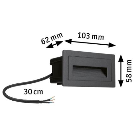 Paulmann 94383 - LED/4W IP44 Inbyggd utomhusbelysning LONG 230V